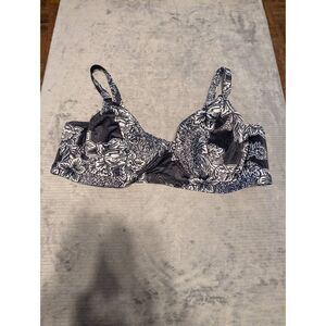 💚 ALYNED TOGETHER Black White Floral Bikini Top Swim size 2X